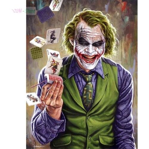 Bead with embroidery full square/round drill Diamond painting 5d Cross Stitch Rhinestones picture clown joker mosaic NEW1448
