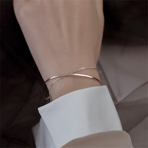 Fashion New 925 Sterling Silver Gypsophila Adjustable Bracelet & Bangle Sparkling Fine Jewelry for Women Wedding Gift