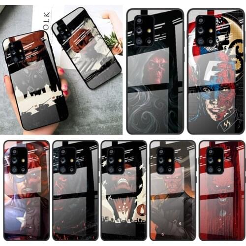 Captain America villain Red Skull For Samsung Galaxy A91 A81 A72 A71 A52 A51 A41 A31 A21S A11 A01 Tempered Glass Phone Case