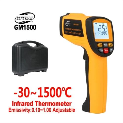 BENETECH Digital Infrared Thermometer Non-Contact Temperature Controller Electronic GM1500 indoor/outdoor IR Laser Thermometer