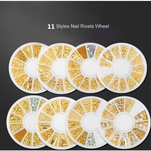 DIY 3D Gold Silver Nail Art Decorations Metal Rivets Studs Rhinestones Pearl Jewelry Nail Charms Accessoires