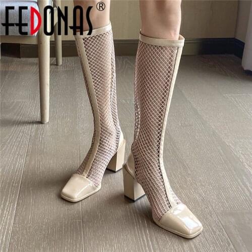 FEDONAS Elegant High Heels Pumps For Women Back Strap Genuine Leather Women Summer Boots Spring Summer Working Shoes Woman Heels