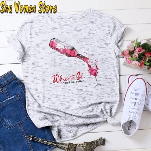 Wine Glass Graphic Print T-shirt Women Harajuku Aesthetic White Tops Casual Tshirt 2021 Summer Korea Style Kpop Female T Shirt