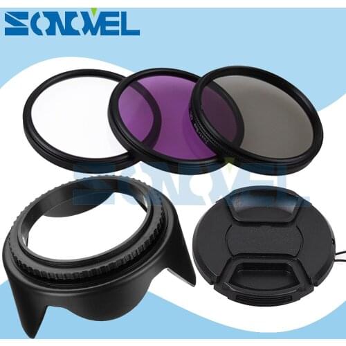 77mm UV CPL FLD Lens Filter Kit+Lens Cap+Flower Lens Hood For Canon 800D 760D 750D 80D 77D 60Da 70D 7D 6D 5Ds with 24-105mm lens