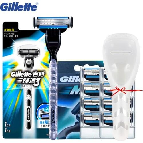 Gillette Mach 3 Shaving Razor Replaceable Blades For MenS Face Mach3 Cassette Shaving Blade Refill Sharp Shaver Razor Blades
