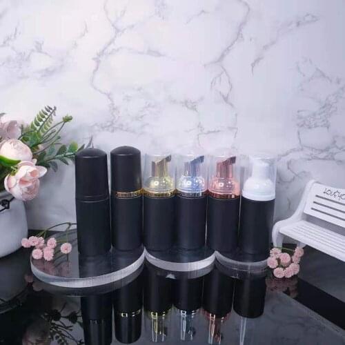 10Pcs 60ml / 30ml Refillable Empty Cosmetic Bottle Bright Black Plastic Foam Pump Bottle Cleaner Soap Dispenser Foam Container