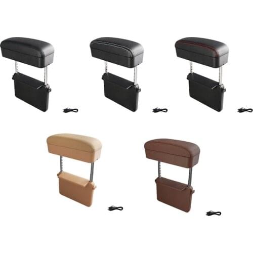 N0HF Car Armrest Box Storage Case Car Seat Clearance Wireless Charger Elbow Forearm Wrist Rest Support Universal Automobile Keys