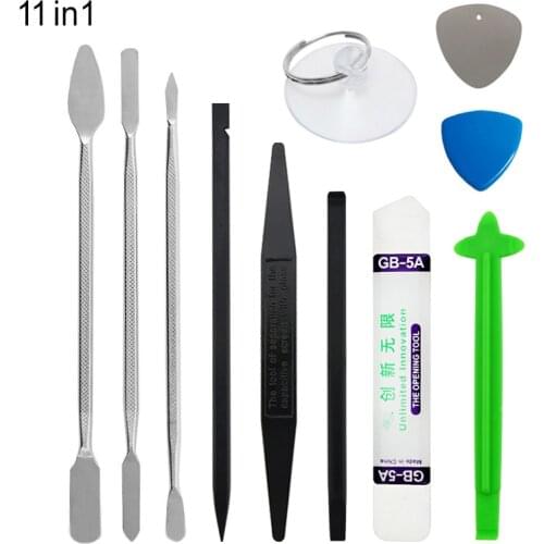 UANME 11in1 Metal Spudger Set Nylon Opener for iPhone Tablet Computer Pry Opening Tools Mobile Phone Repair Tools Kit