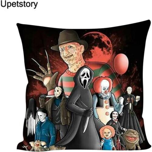 Cushion Cover Horror Character Jason Chucky Print Pillow Cover Car Sofa Pillowcase Halloween Home Decoration Square Pillow Case