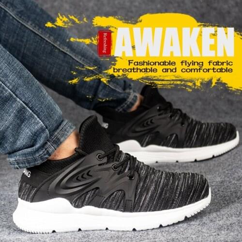 Indestructible Shoes Men and Women Steel Toe Safety Shoes Anti Smashing Men Work Footwear EVA Lightweight Breathable Sneakers