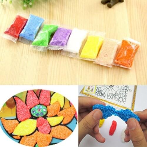 New 8pcs 5g Snow Mud Fluffy Floam Slime DIY Puzzle Bead Slime Toy Light Clay