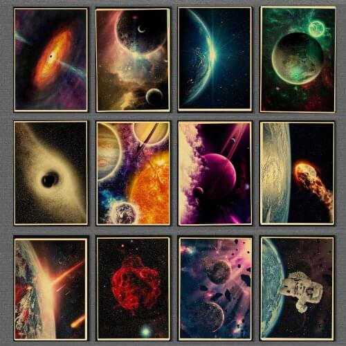 Vintage The art of the outer space Retro Kraft Paper Poster For Wall Art Home Decor Living Room