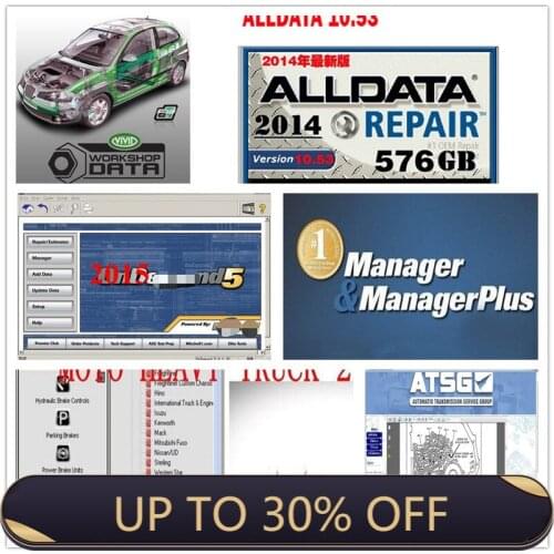 Alldata Software V10.53 V10 Automatic Repair Software Alldata Tecdoc2013.2&Vi.Vid Workshop&Heavy/ImmoKiller 24 In1TB HDD USB