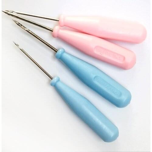 1pc Steel Stitcher Sewing Awl Bags Hole Hook DIY Handmade Leather Craft Tool Cone Needle Shoe Repair Needle Random Color