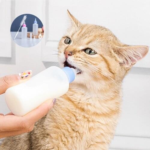 Pet Dog Cat Bottle Set Cleaning Brush Silicone Nipple For Dogs Milk Bottle Replacement Nipples Small Animal Pet Dog Accessories
