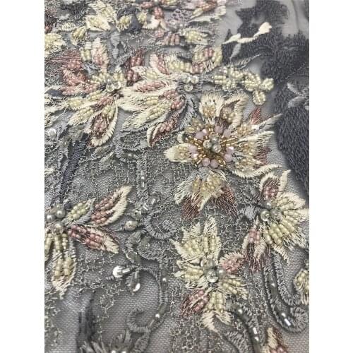 High-quality multi-color exquisite handmade beaded tulle embroidery, suitable for fashionable ladies party dresses