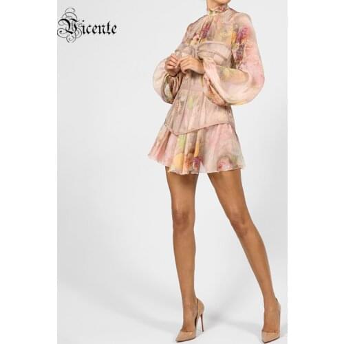 VC Womens Dress Celebrity Party Dress Cocktail Party Corset Design Printed Ruffled Dress