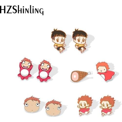 2019 New Ponyo Love Ham Acrylic Earring Little Goldfish Princess Earrings Epoxy Fashion Resin Earring