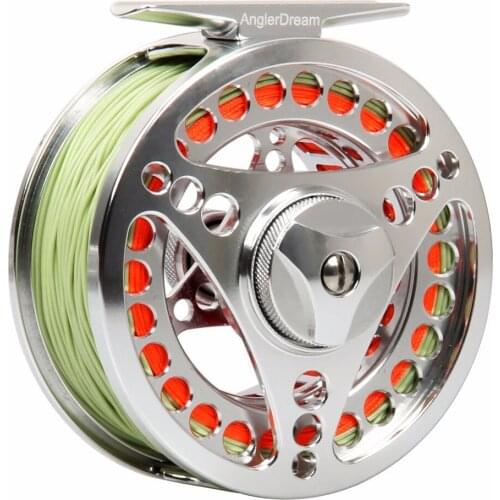 3/4 5/6 7/8 9/10WT Fly Reel Combo CNC Machined Aluminum Fly Reel Silver Large Arbor Fly Fishing Reel Fly Line Backing Leader