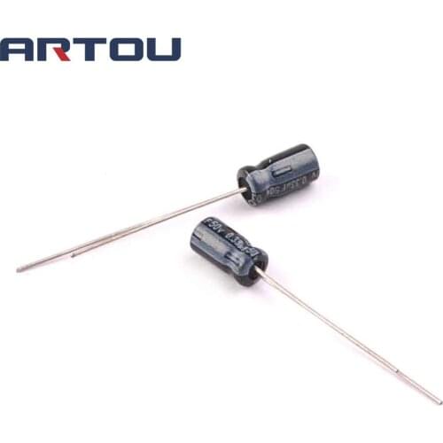 50PCS 50V 0.33UF 4*7mm Electrolytic Capacitor