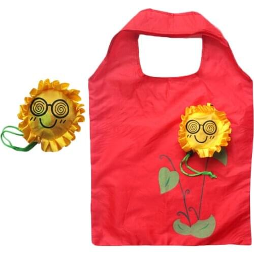 60PCS / LOT Sunflower Shopping Bag Creative Reusable Bag Folding Portable Shopping Storage Bag