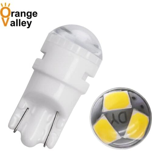 500Pcs Car Light T10 LED Ceramic W5W 194 168 3 2835-SMD Dome License Map Lamp Parking Wedge lights Auto Bulb