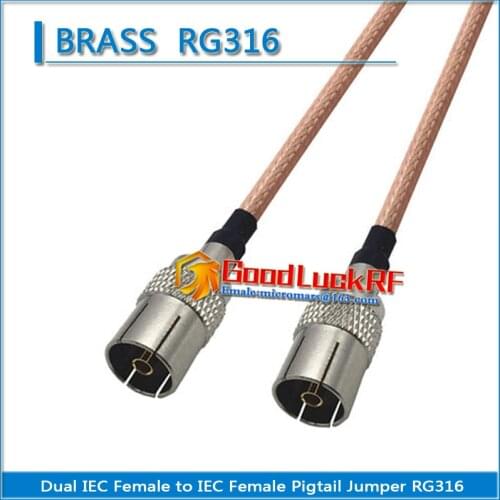 Dual IEC Female to IEC Female Plug Pigtail Jumper RG316 extend Cable 50 ohm Low Loss High-quality