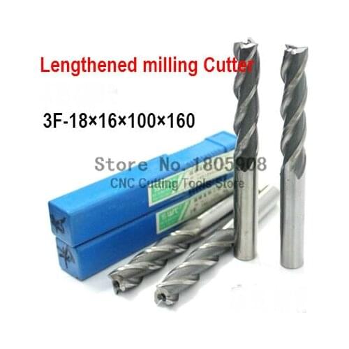 Free shipping 1pcs 18mm 3 Flute HSS & Special extended length Aluminium End Mill Cutter CNC Bit Milling Machinery Cutting tools