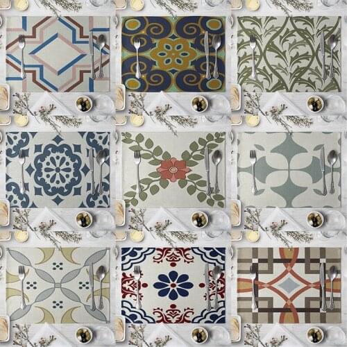 Geometric Lattice Placemat Fabric Coaster Table Decoration Mat Kitchen Posavasos Manteles Individuales Onderzetter