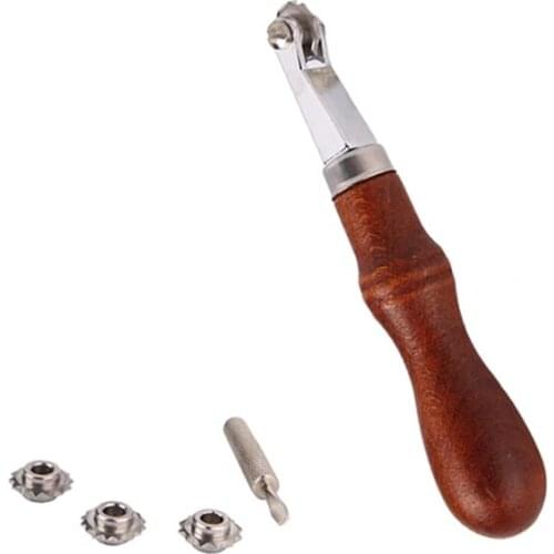 LMDZ Leather Craft Punch Tool 4 Wheels DIY Leather Tools Craft Spacer Embossing System Set for Leather Spacing Wheel Punching To