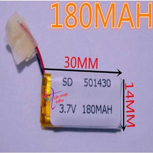 Best battery brand Size 501430 3.7V 180mah tablet with Protection Board For Bluetooth Headset Digital Products