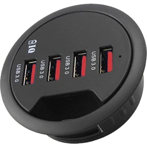 LX9B EU US Power Adapter Mounting In-Desk 4 Ports USB 3.0 Hub Multi Splitter for PC Desktop Computer Laptop Mouse Keyboard