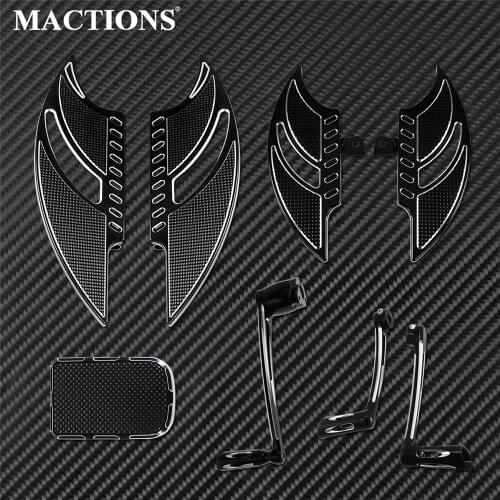 Motorcycle Rear Front Floorboards Black Foot Peg Shift Lever Brake Arm Pedal Fit For Harley Touring 2014-Up Road King Glide