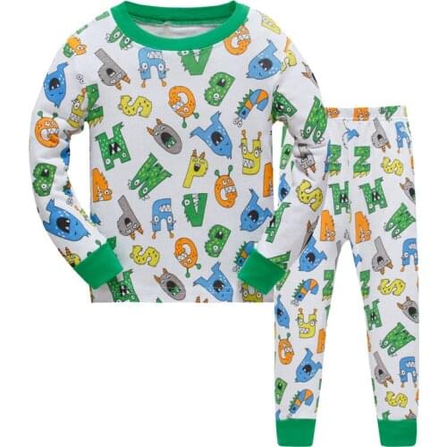 New Childrens Clothing Letter Sets Boys Sleepwear Lovely Clothes Kids Pajamas Baby Girls Cotton Pijamas Spring Autumn Pyjamas