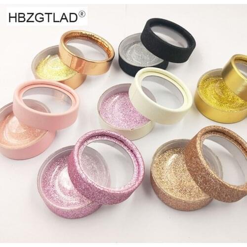 NEW 10/20/30/50 wholesale false eyelash packaging box fake 3D mink eyelashes round box faux cils lash strip empty case