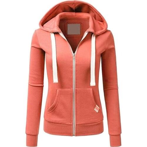 2020 Autumn and Winter New Fashion Casual Hoodies Ladies Outdoor Sports Solid Color Long Sleeve Hoodies