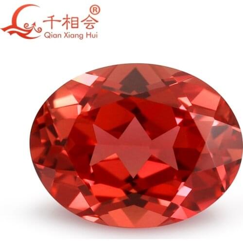 Padparadscha color oval shape artificial sapphire natural cutcorundum loose gem stone