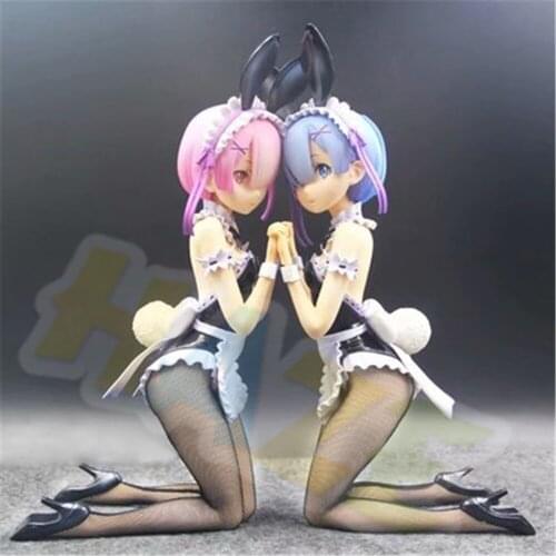 Re:Life In A Different World From Zero Bunny Girl Ram Rem Figure Model Toy New 30cm