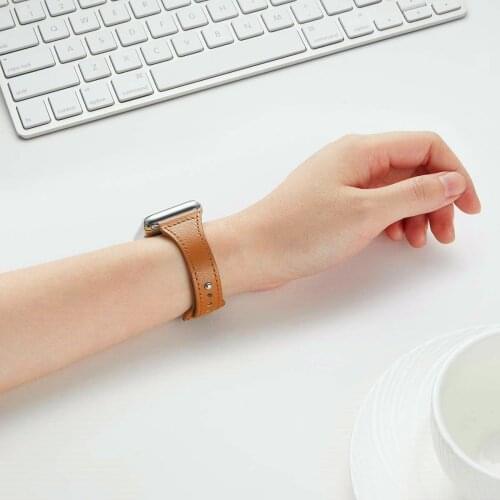 Genuine Leather band For Apple watch 38mm 42mm iWatch Strap 44mm 40mm Slim bracelet Loop For Apple watch 3/4/2/1 40 44 38 mm