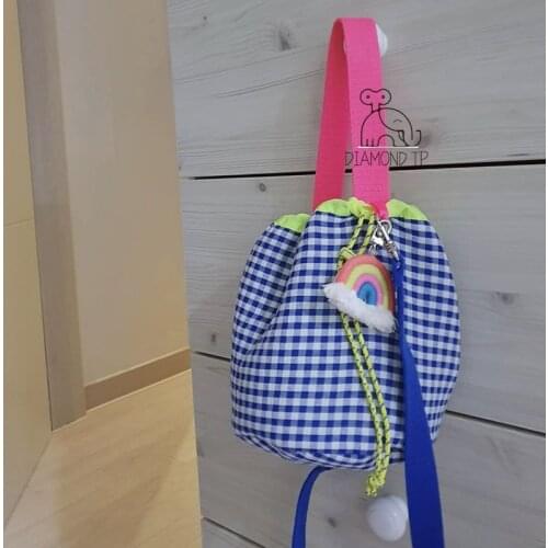 Beam drawstring Mouth Luxury canvas lattice PU Leather Crossbody Bags For Women 2021 New Female Shoulder Messenger Bag Ladies