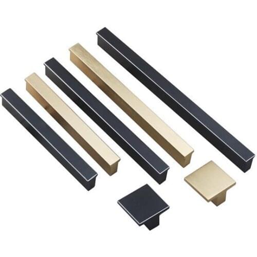 0.6'' 3'' 3.75'' 5'' 6.3'' Dresser Pull Drawer Pulls Handles Knobs Black Brushed Gold Brass Kitchen Cabinet Knobs Handle Solid