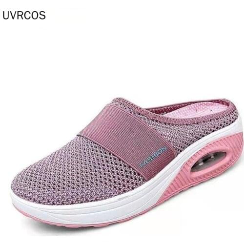 New Women Shoes Casual Increase Cushion Sandals Non-slip Platform Sandal For Women Breathable Mesh Outdoor Walking Slippers 42