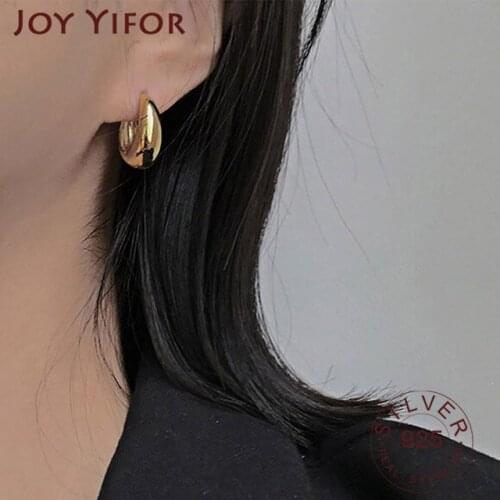 Minimalist 925 Sterling Silver Stud Earrings for Women New Fashion France Gold Plated Bride Jewelry Prevent Allergy