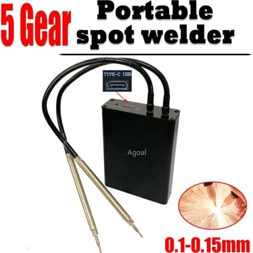 Gear 5 Spot Welder DIY Welding Tools Portable Spot Welding Machine 0.1mm Nickel Strip For 18650 Battery 5500mAh Battery Inside