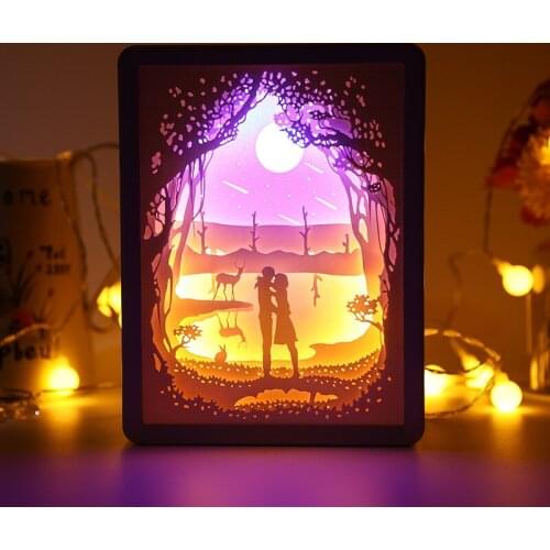 3Dpaper light carving lights for Valentines Daycreative Gift Christmas gift party decorative light lighting night paper lights