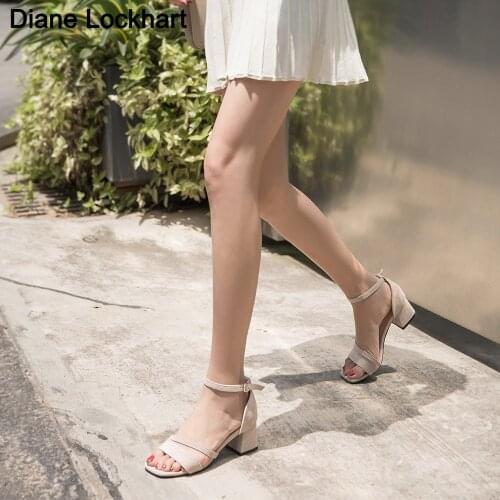 2021 Summer Large Size 43 Sandals Casual Thick Heeled Outdoor Women Shoes High Heels Slides Womens Sandals Ankle Strap Shoes