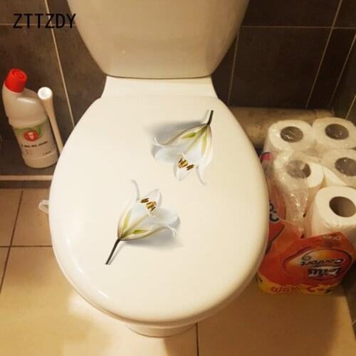 ZTTZDY 13.2*24.6CM Beautiful Flowers Modern Art Home Wall Decal Decor WC Toilet Sticker T2-0222