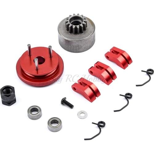1/8 RC Car Bearing Clutch Bell Shoes Nut Springs Set 14T Gear Flywheel Assembly RC Car Parts Acce