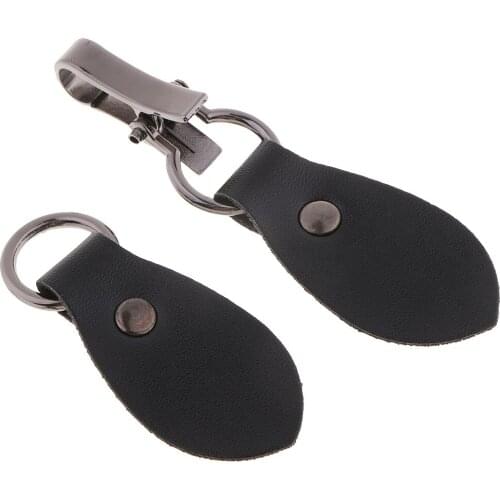 1 Pair Leather Toggle Buttons Silver Metal Hook Duffle Coat Fasteners DIY