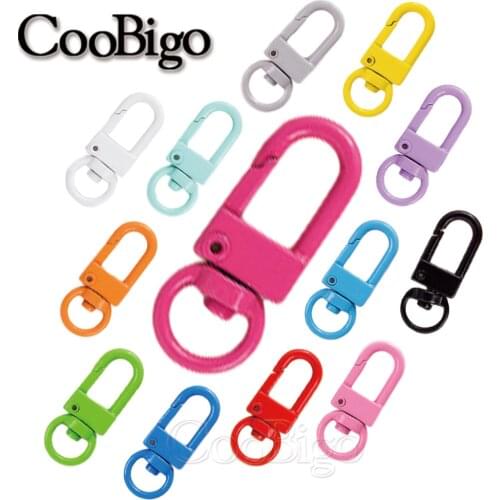20pcs Colorful KeyChain Ring Metal Lobster Clasp Clips Bag Car Keychain DIYJewelry Accessories Key Hooks Hook Up Base Findings